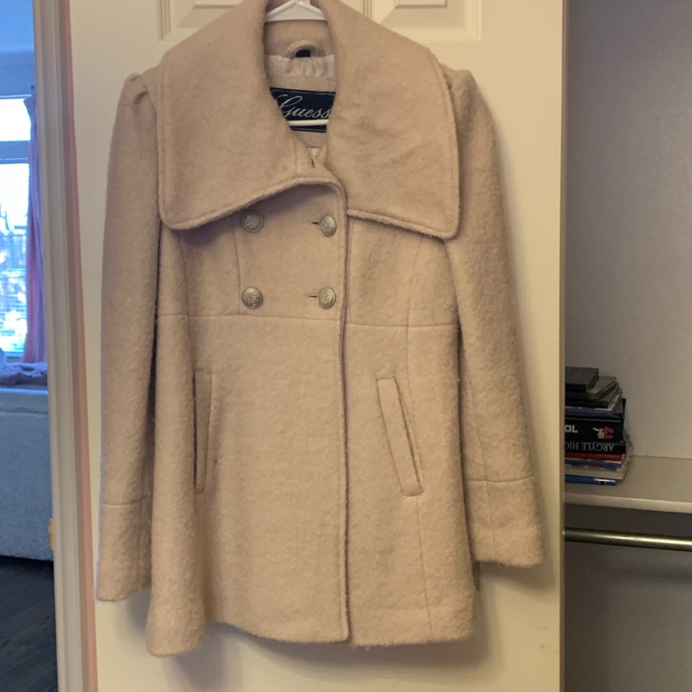 Guess wool jacket coat. Pale pink.
